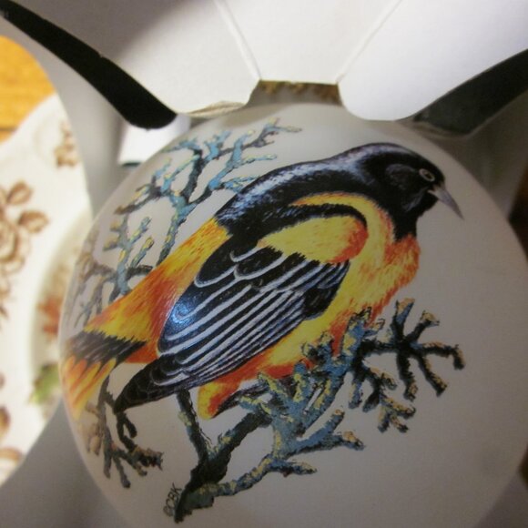 Vtg Krebs Christmas Elegant Glass 3 in Oriole song bird handcrafted in box - Picture 1 of 4